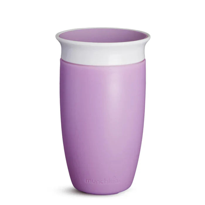 Purple and white Munchkin 10oz Miracle® 360° Cup perfect for little ones