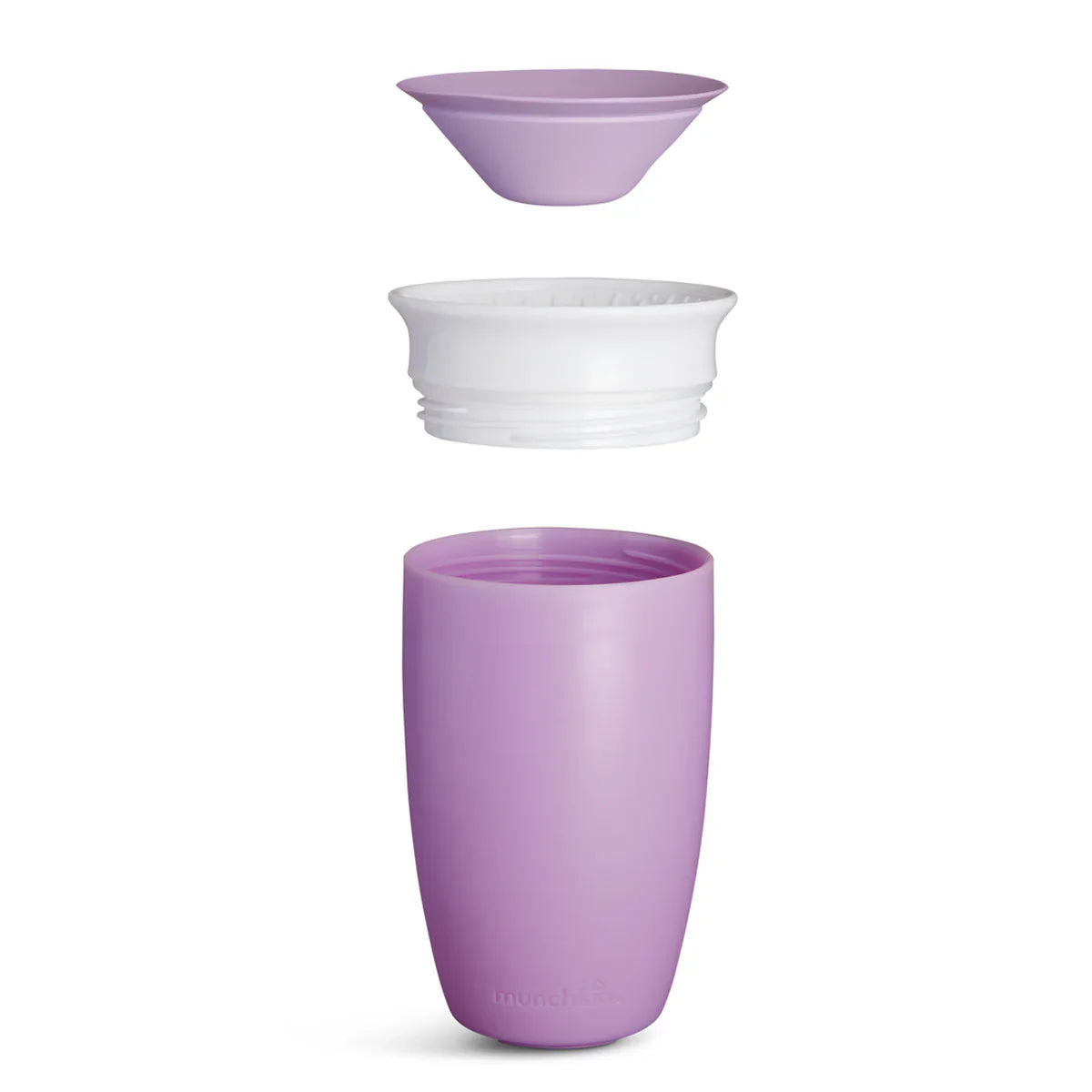 Disassembled Miracle® 360° cup in light purple, perfect with Toshi Baby Romper and baby strollers