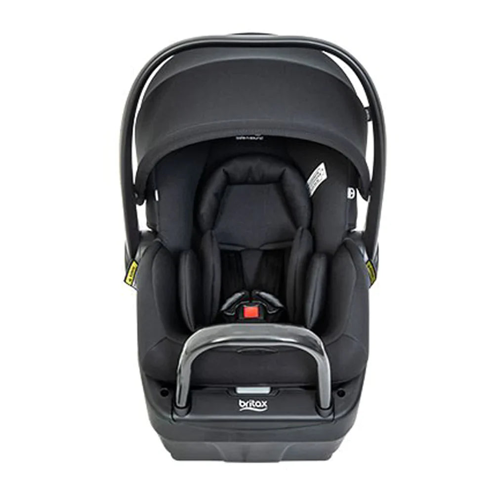 Black infant car seat from Britax Safe-N-Sound B-Pod LITE Baby Capsule, perfect for bare mum postpartum