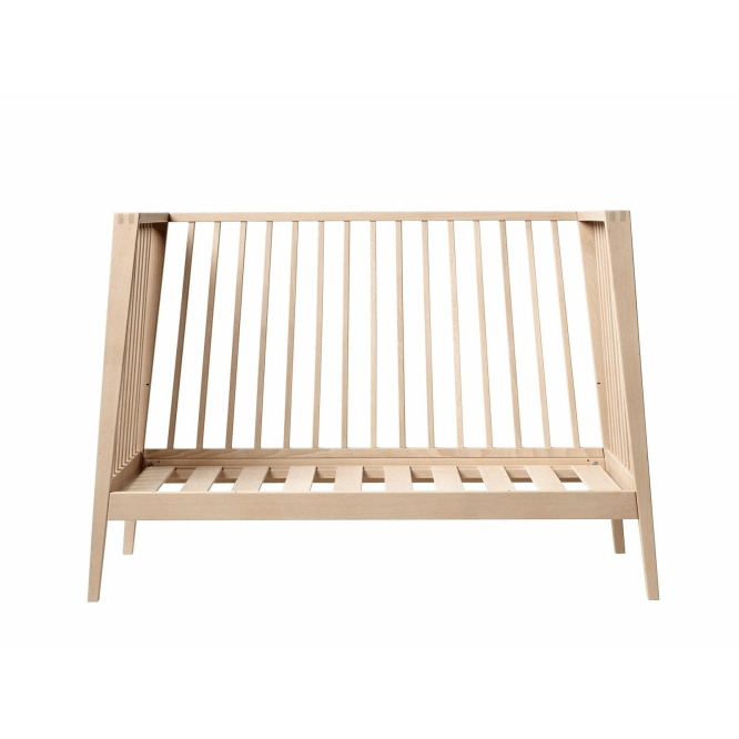 Wooden crib frame from Toshi Baby’s Linea Cot Natural 120cm x 60cm featuring bonus gift card