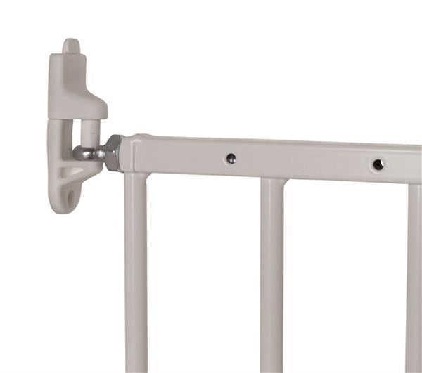 White metal baby gate from Dogspace Lucky extending pet gate, perfect for baby strollers and more