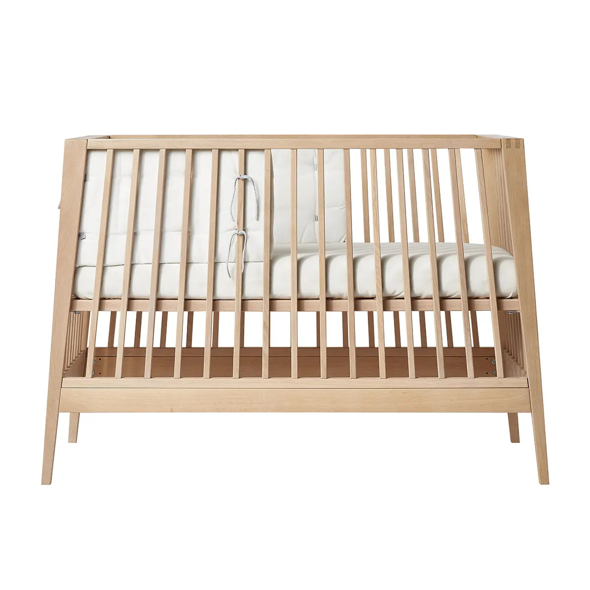 Wooden Baby Crib with Mattress from Leander Organic Linea Luna Cot Bumper series