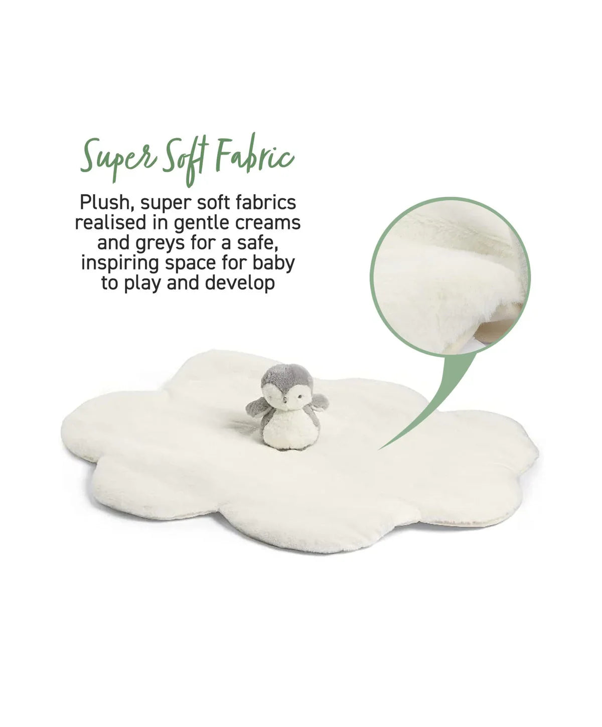 Cloud-shaped plush rug with penguin toy from Mamas & Papas Playmat & Gym for Toshi Baby fun