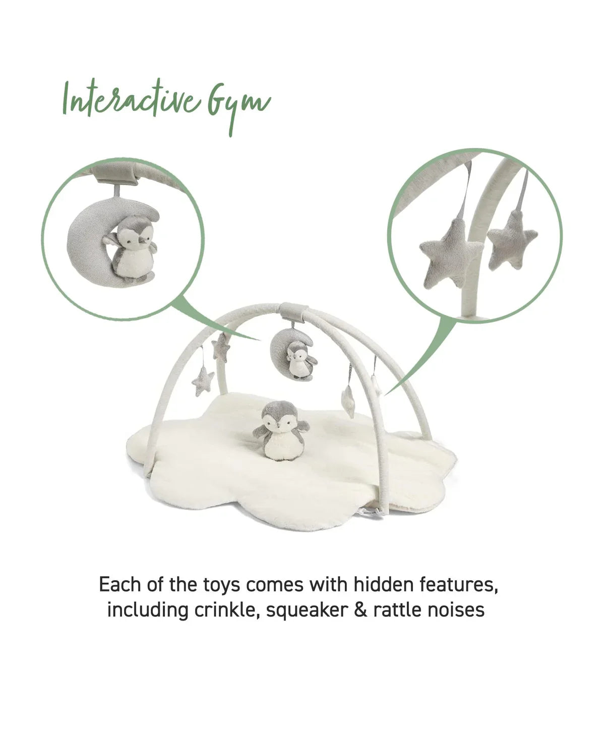 Toshi Baby gym arches stimulate play on the Mamas & Papas Playmat & Gym Wish Upon A Cloud