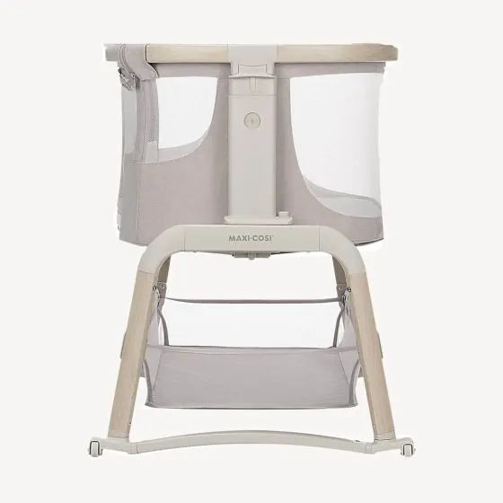 Beige bedside bassinet from Maxi Cosi Iora Air Bedside Sleeper for Toshi Baby