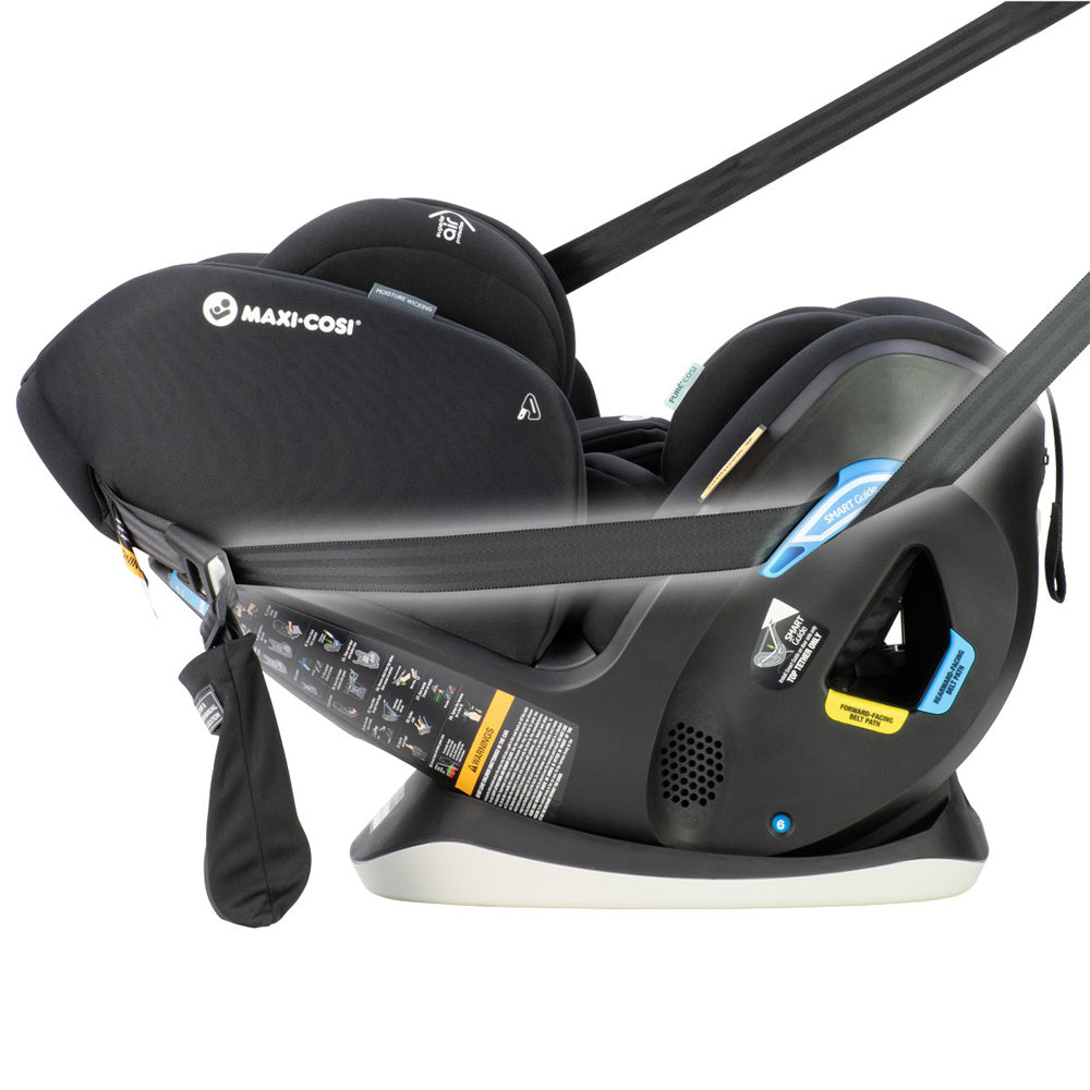 Black car seat image showcasing Maxi Cosi Pria LX convertible car seat on Toshi Baby