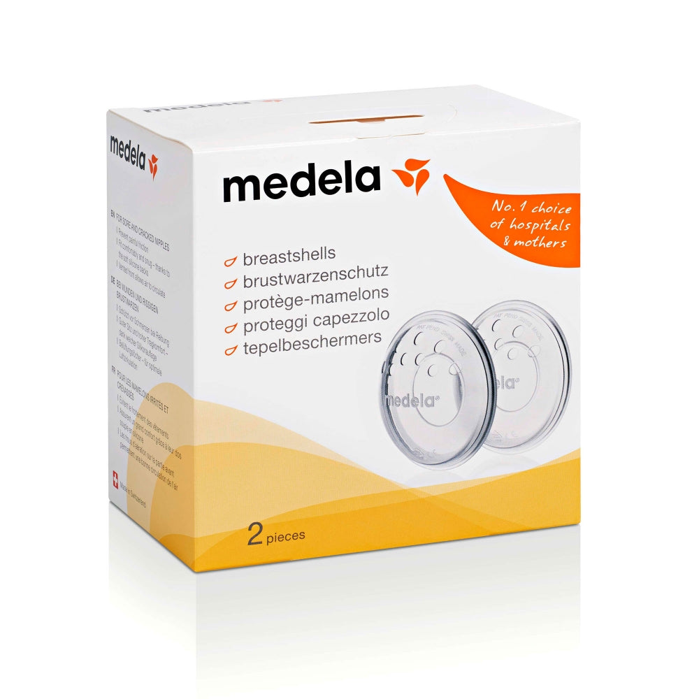 Medela Breastshells box, perfect for breastfeeding comfort and baby accessories like Toshi Baby Romper and baby strollers