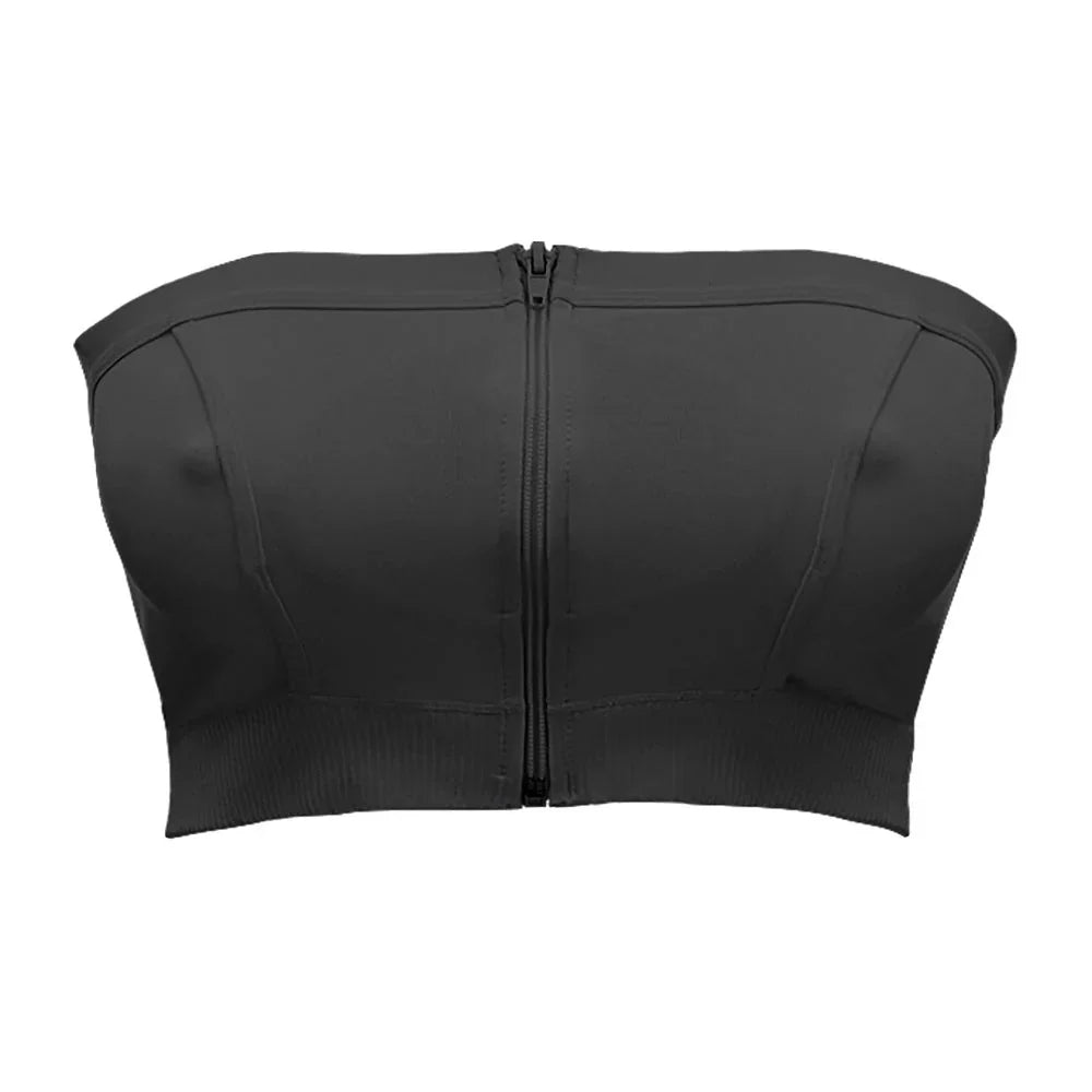 Black strapless top with zipper from Medela Hands Free Pumping Bustier for Toshi Baby