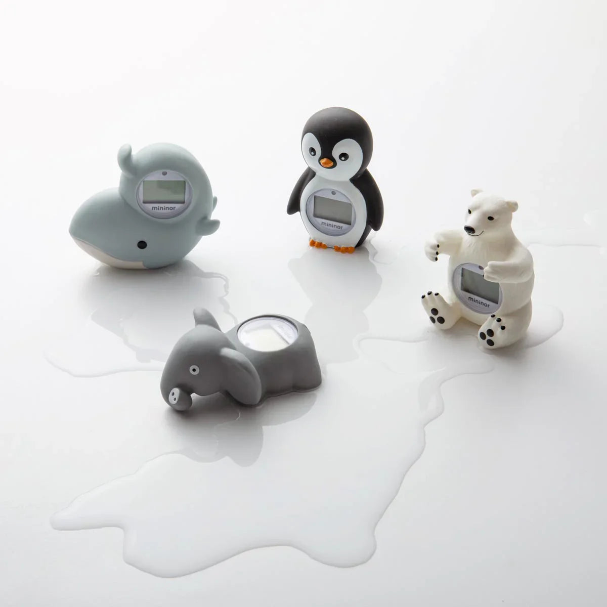 Cute animal-shaped bath thermometer for babies from Mininor, perfect with toshi baby romper