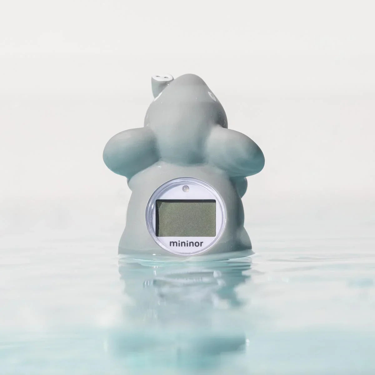 Gray elephant-shaped Mininor Bath Thermometer perfect for toshi baby romper baths