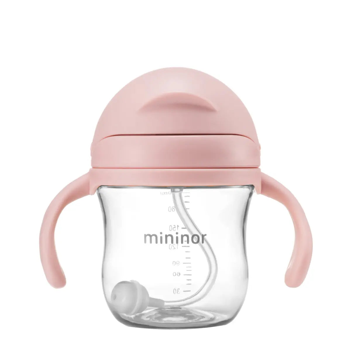 Pink sippy cup with handles from Mininor Straw Bottle Tritan 220ml – Rose for Toshi Baby