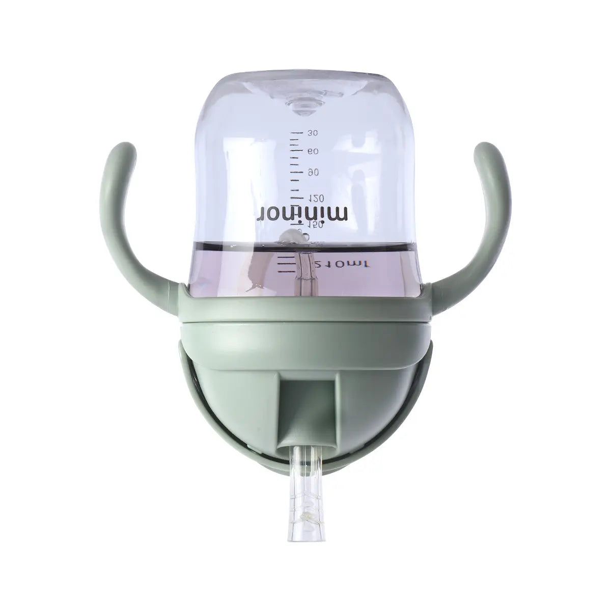 Green Mininor straw bottle with handles and straw for Toshi baby, bottle Tritan 220ml