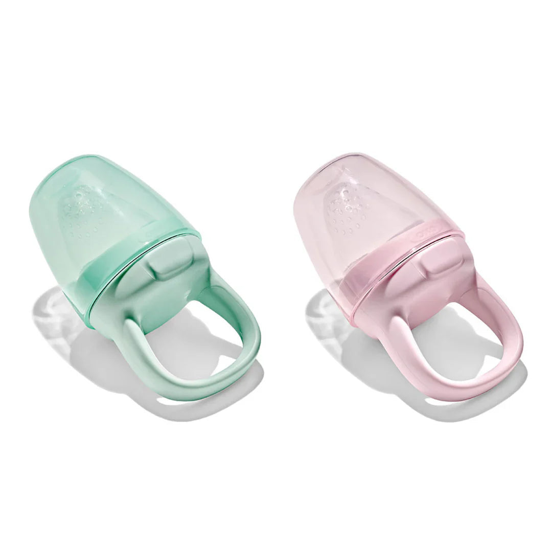 Two oxo tot silicone self-feeders for toshi baby, perfect with baby strollers