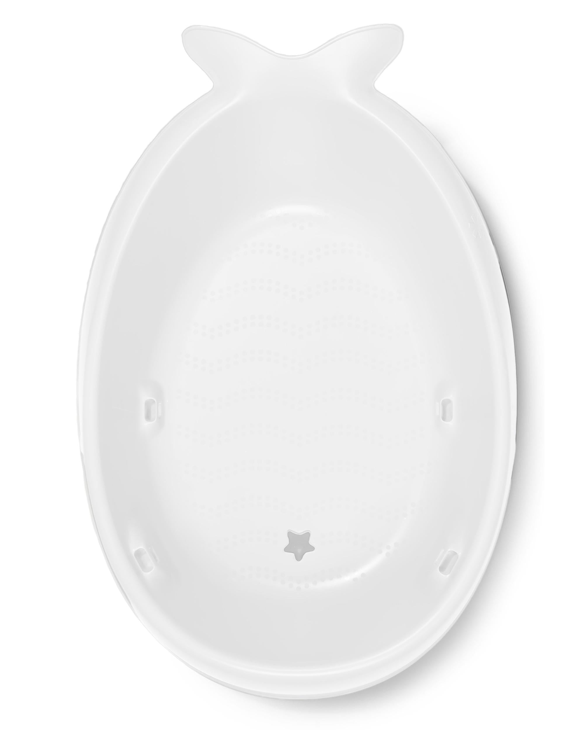 White oval baby bathtub with bunny ears in Skip Hop Moby Smart Sling Stage Tub