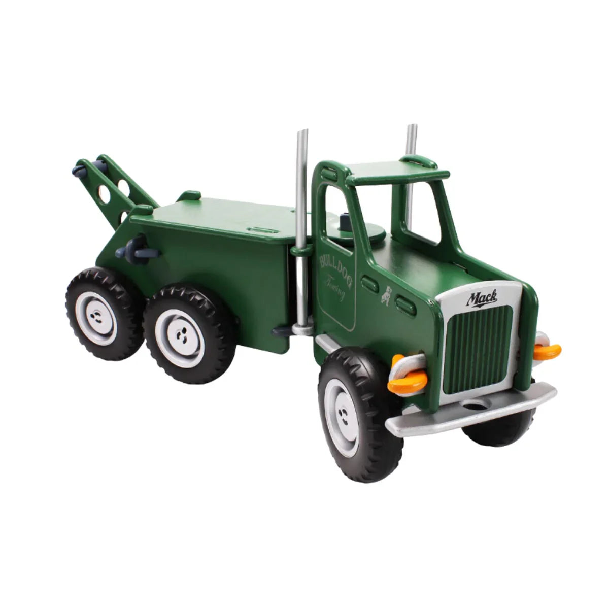 Green wooden toy tow truck from Moover Classic Mack perfect for toshi baby and kids about baby strollers