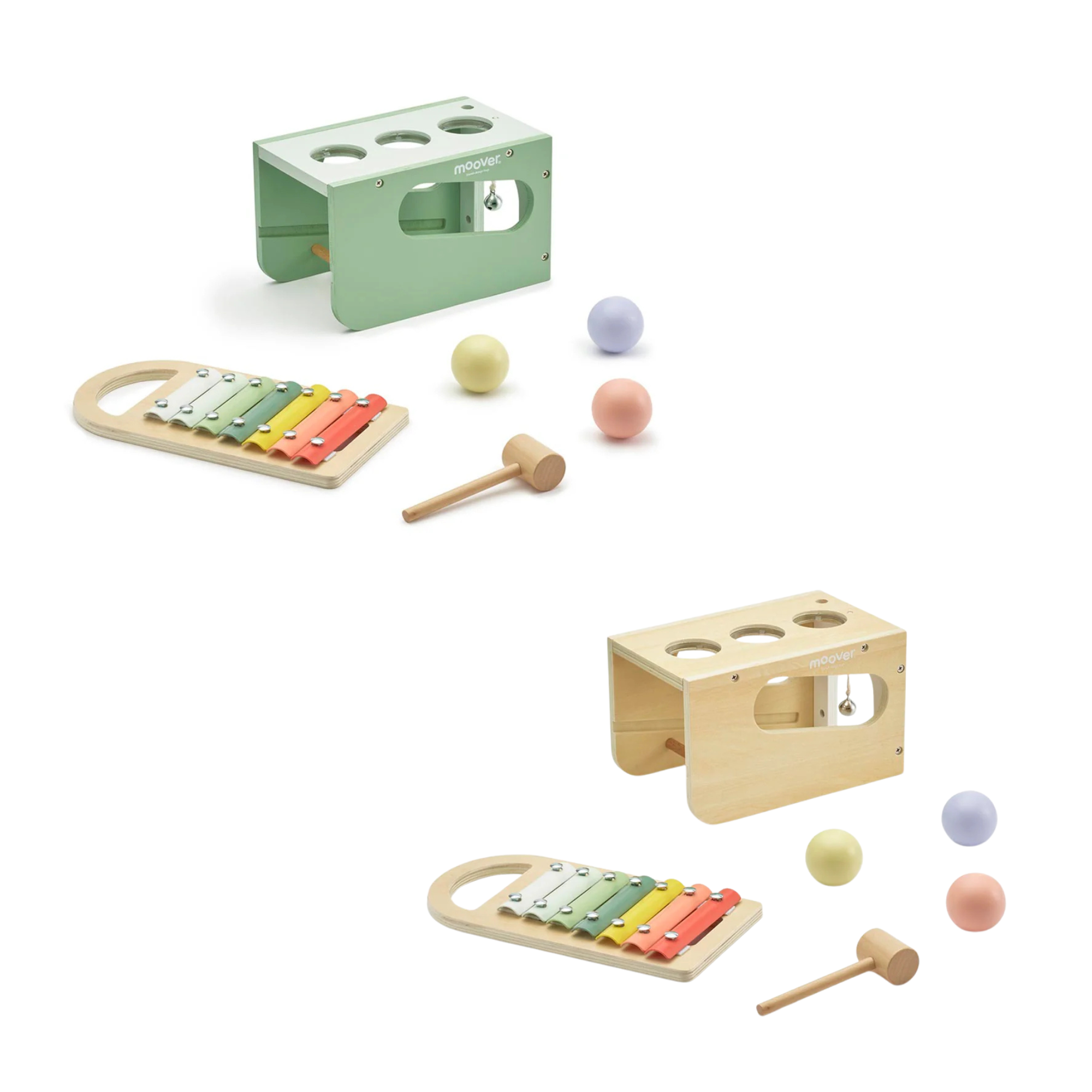 Wooden toy set with xylophone and hammer for Moover Musical Tap Tap playtime