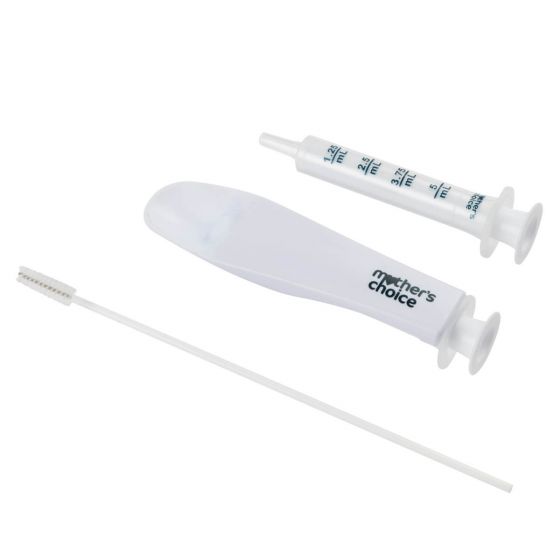 White medical kit with syringe and applicator for Toshi Baby Mother’s Choice Fuss Free Medicine Spoon