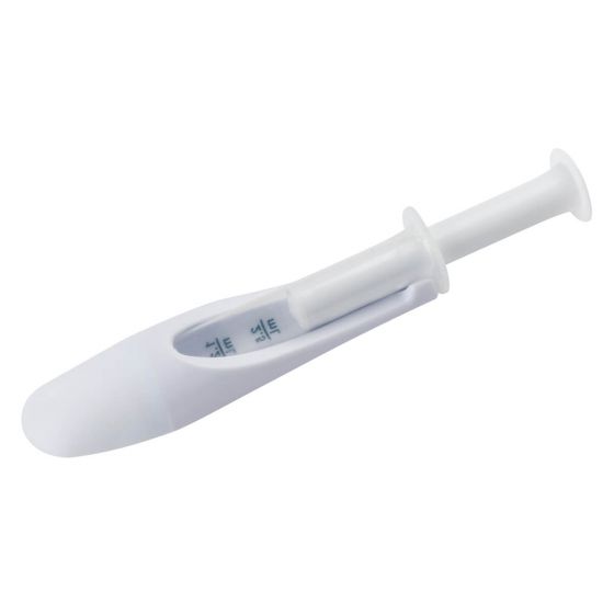 White plastic applicator for fuss free medicine from Mothers Choice Fuss Free Medicine Spoon