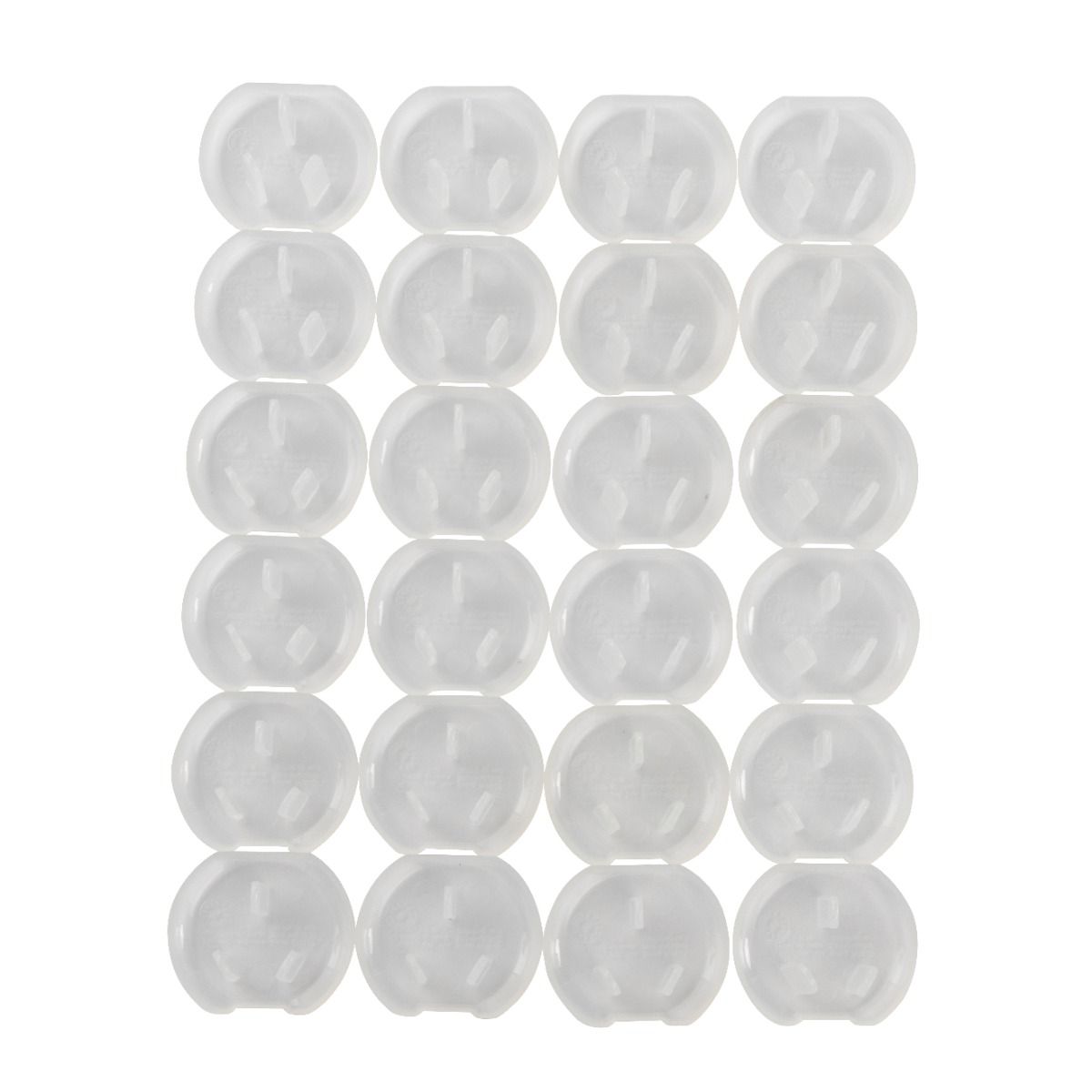Translucent white round beads on Mothers Choice Outlet Plug Protectors for safe plugging