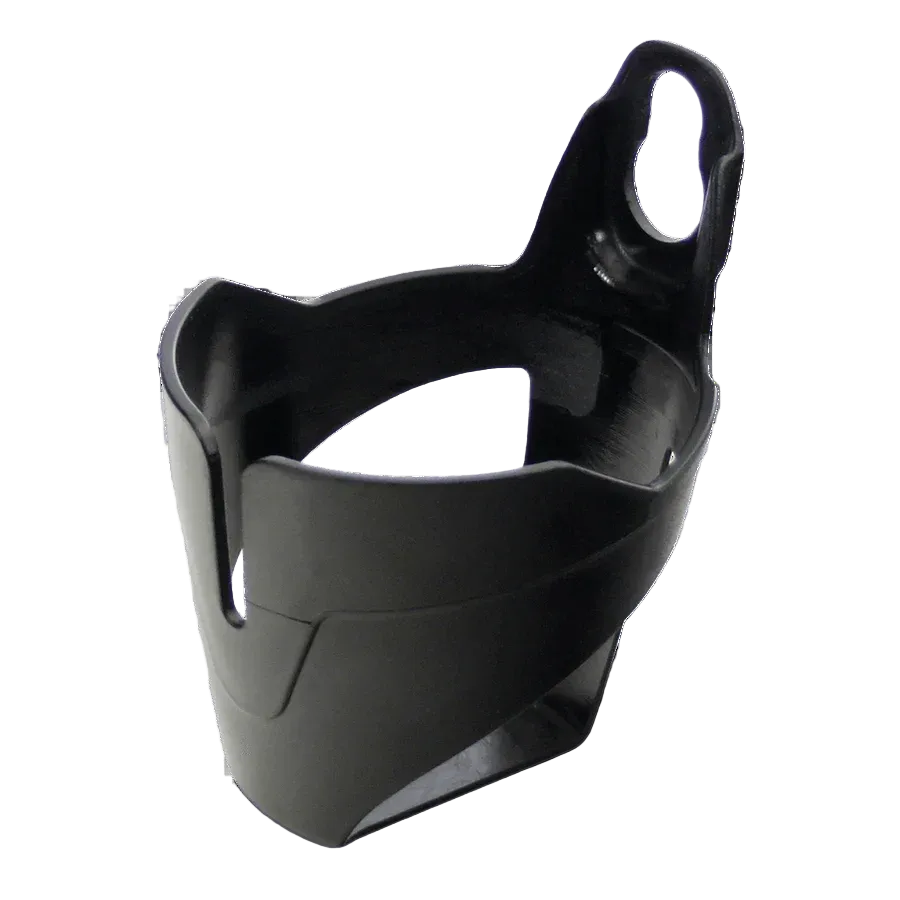 Black plastic buggy cup holder for Mountain Buggy and baby strollers