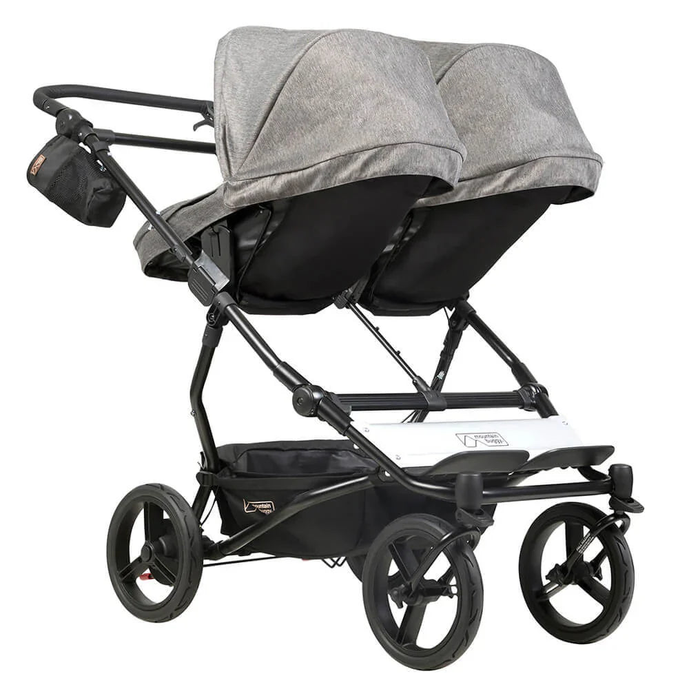Gray double stroller from Mountain Buggy Duet Luxury Collection Baby Strollers