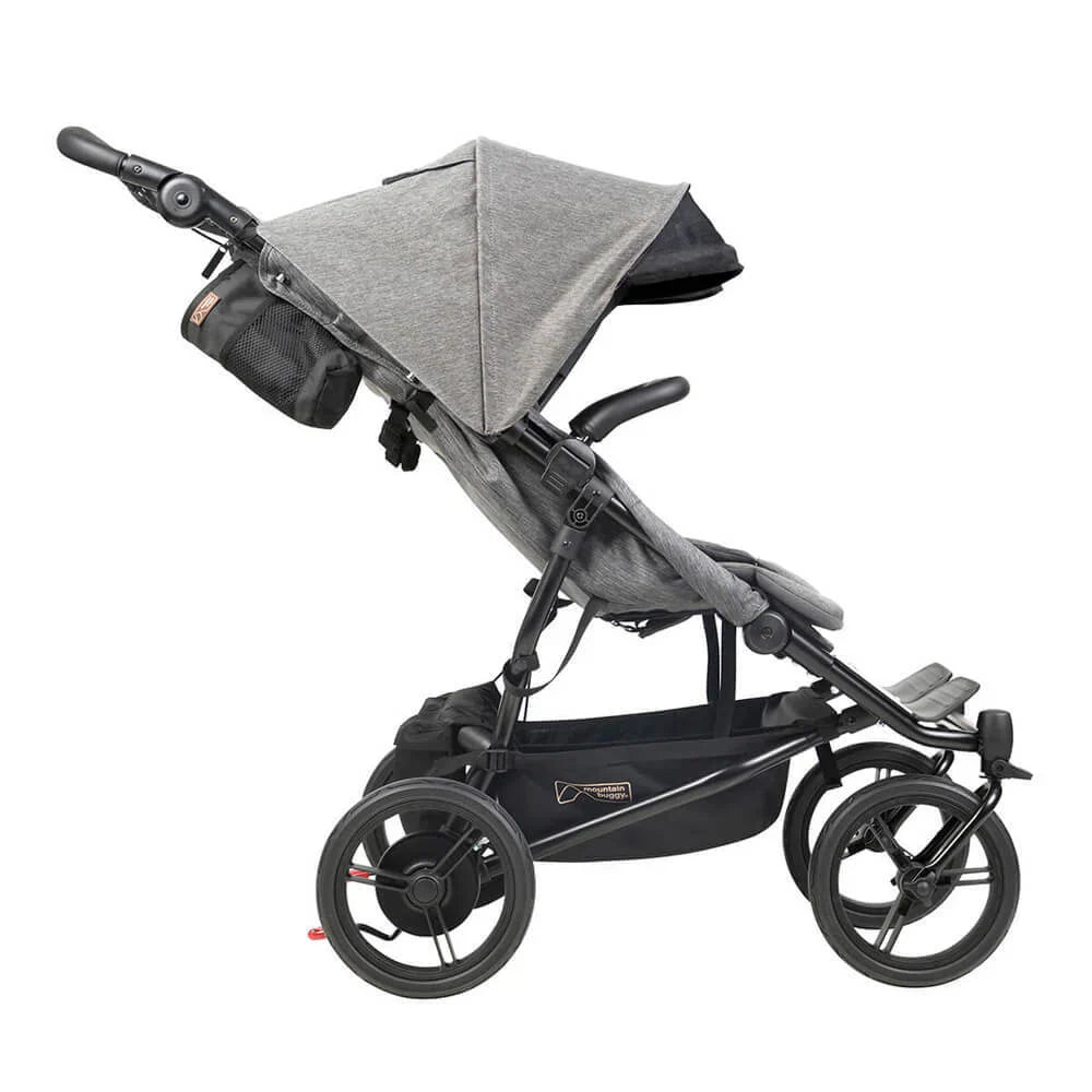 Gray and black Mountain Buggy Duet luxury collection buggy with free $50 gift card