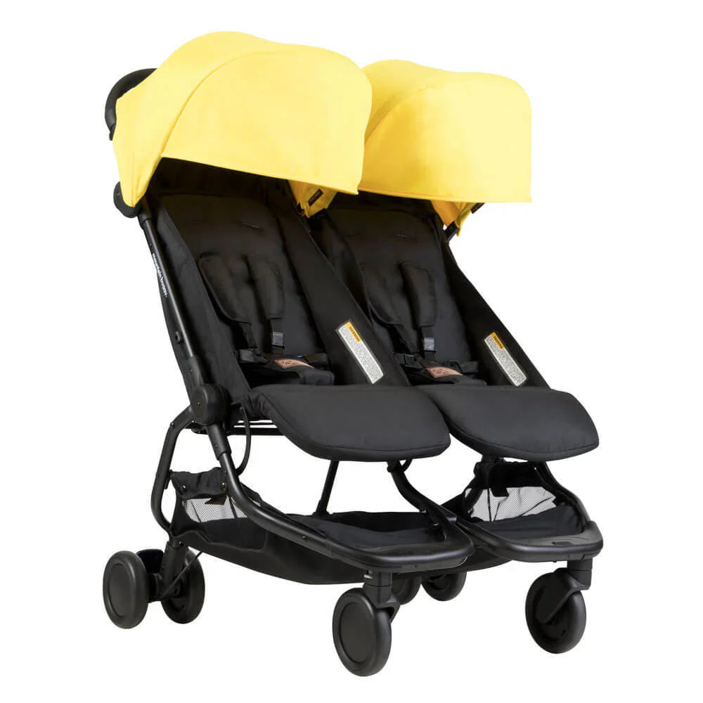 Black twin stroller with yellow canopies for Mountain Buggy Nano Duo Stroller GIFT Cup Holder