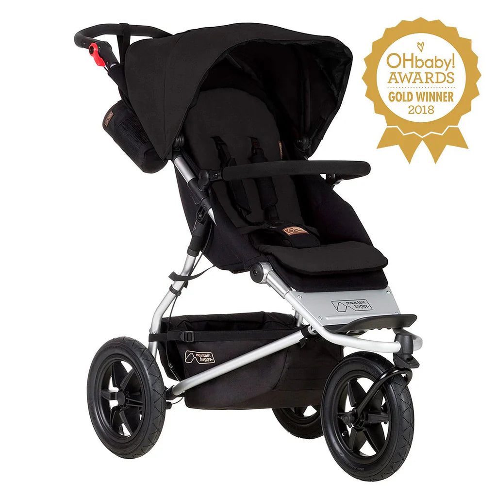 Black Mountain Buggy Terrain three-wheel stroller, the ultimate premium jogger for baby strollers