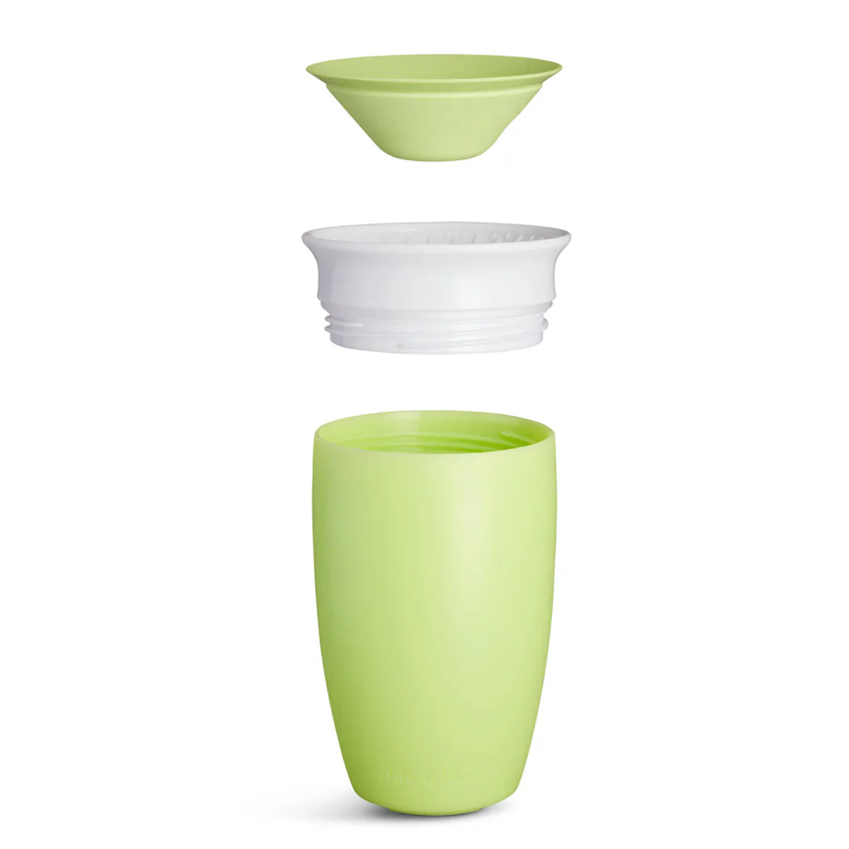 Exploded view of Munchkin 10oz Miracle® Sippy Cup in light green for babies