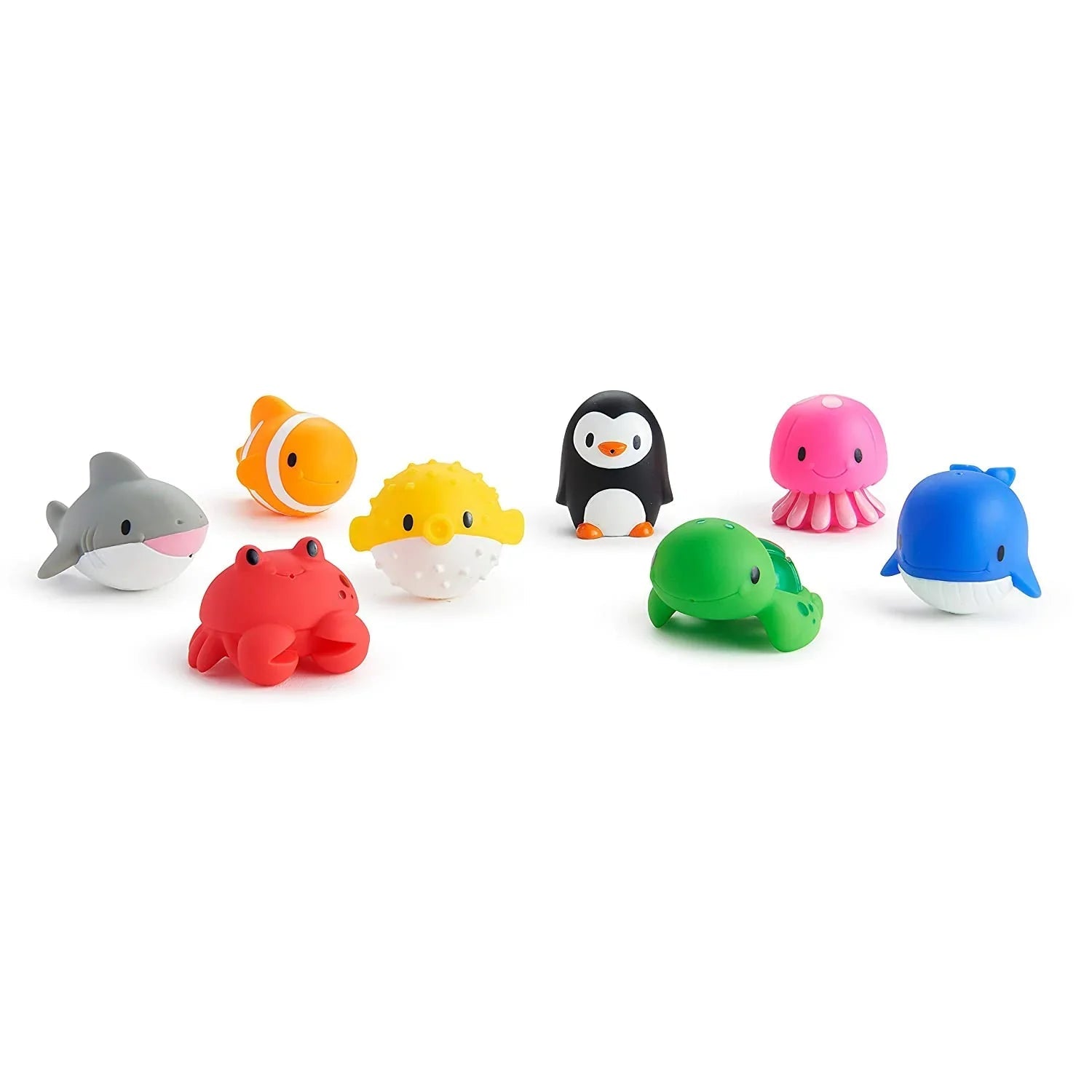 Colorful sea creature bath toys from Munchkin Ocean Bath Squirts for fun bath time