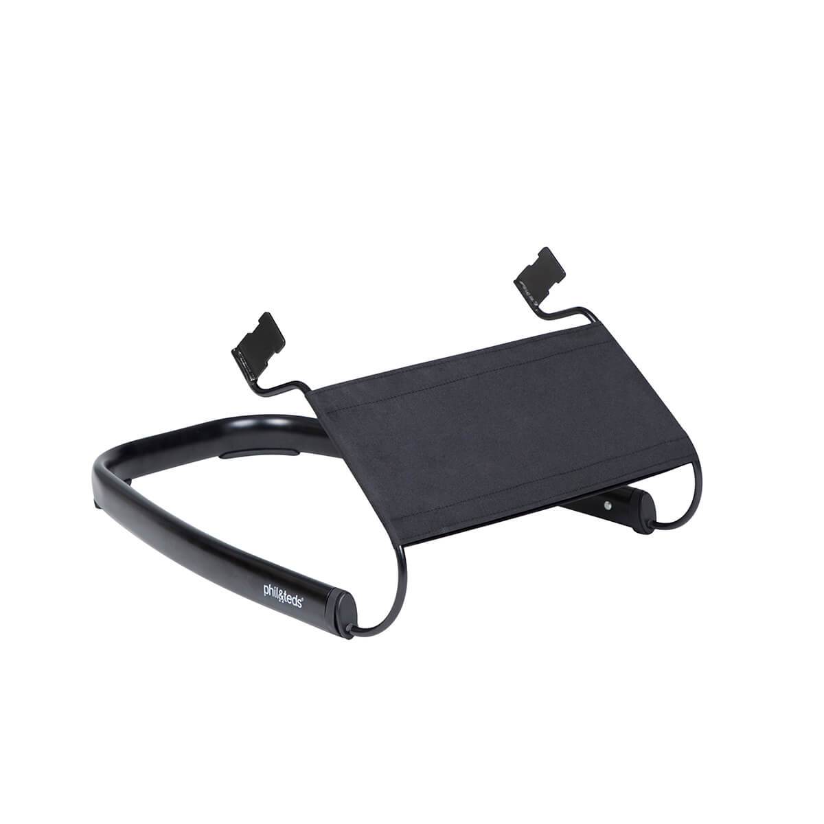 Black metal laptop stand from phil&teds lazyted, perfect for bare mum postpartum setups