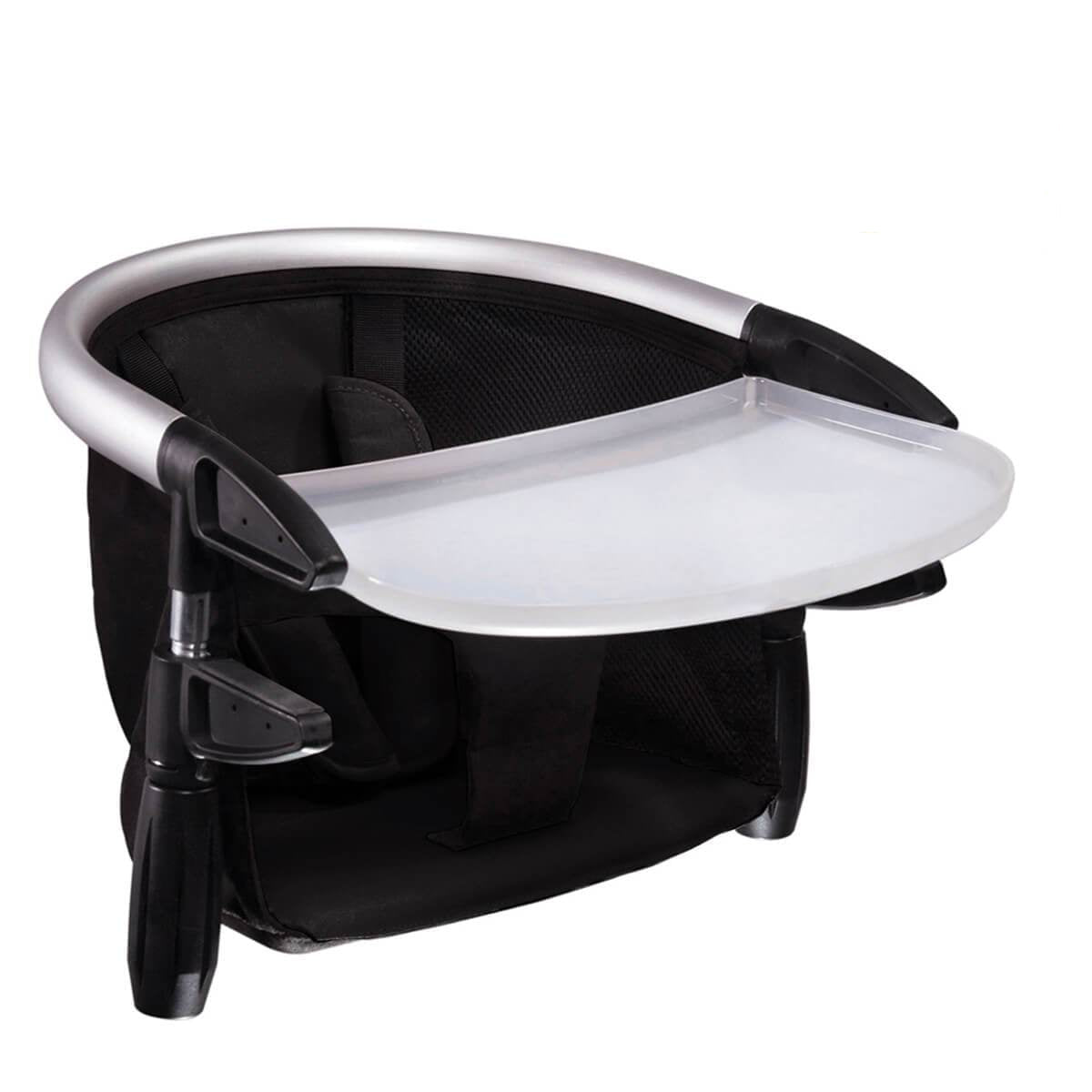 Black and silver Phil&Teds Lobster high chair perfect for toshi baby romper and bare mum postpartum