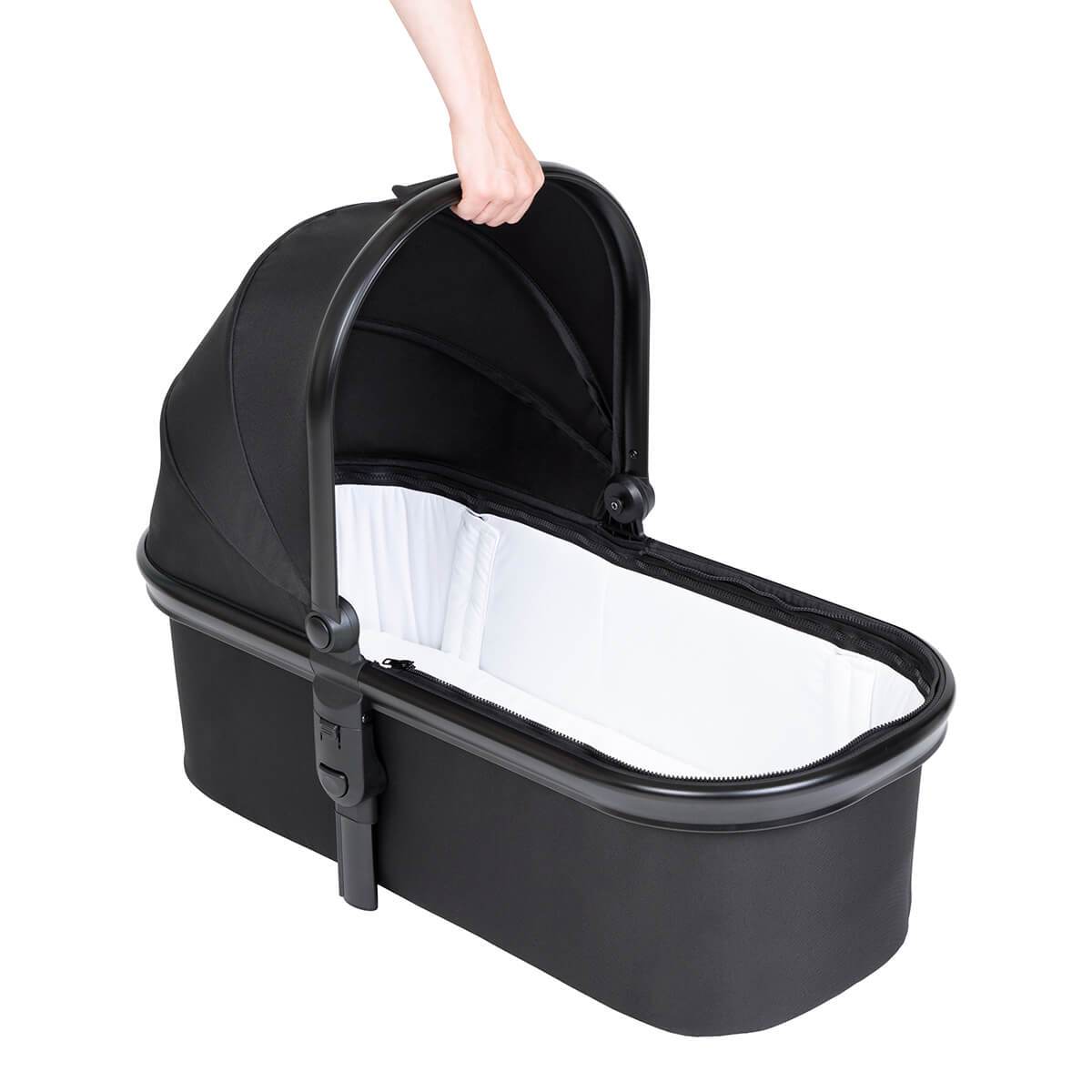 Black baby bassinet with handle for phil&teds snug carrycot perfect for baby strollers