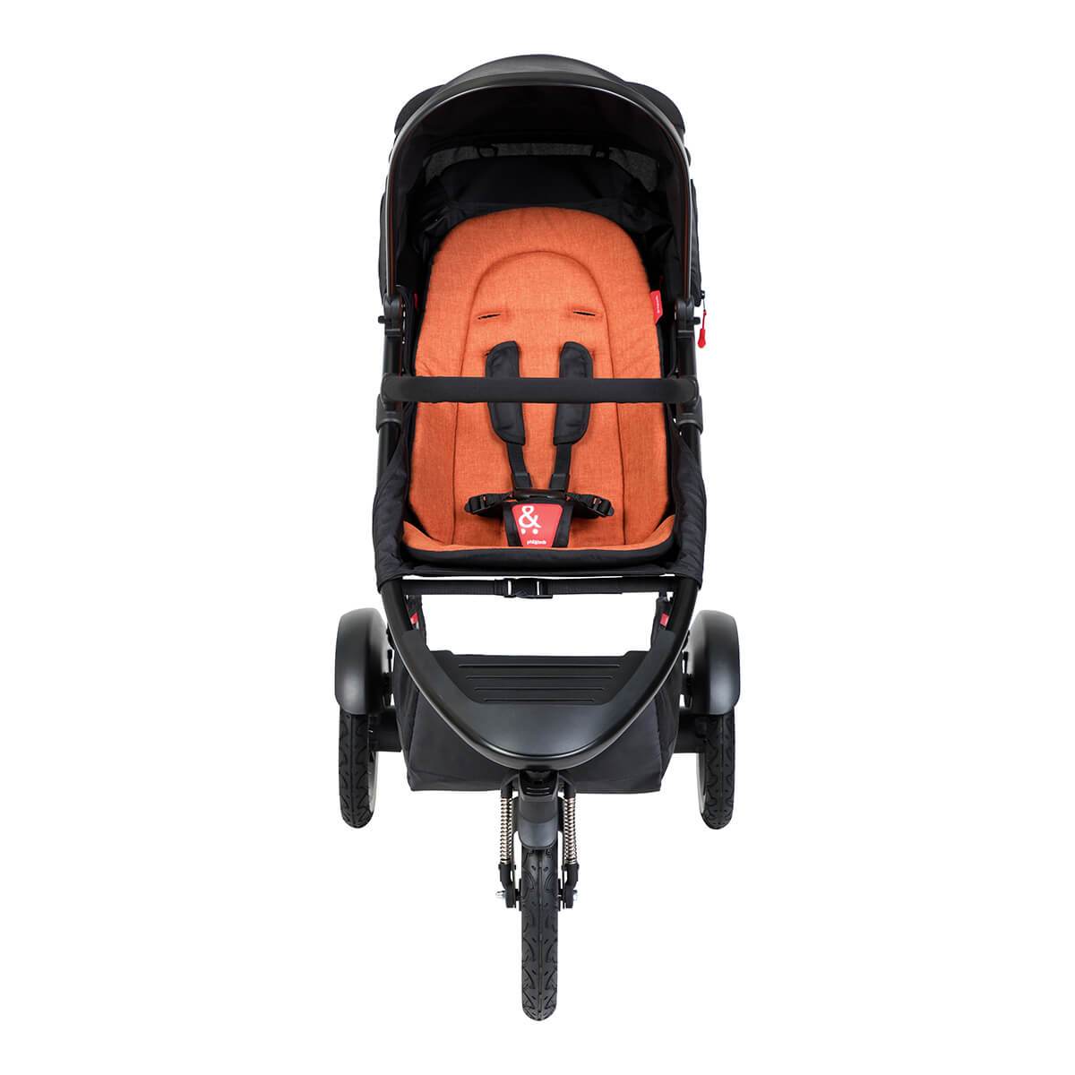 Orange and black Phil&:teds Sport buggy with fabric sling seat for toshi baby