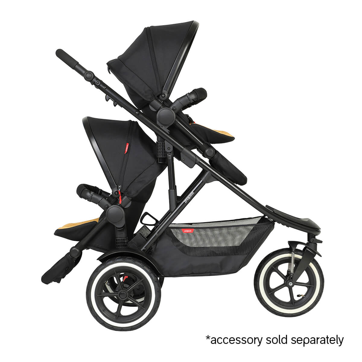 Black double stroller from Phil&Teds Sport Verso for easy baby strollers shopping