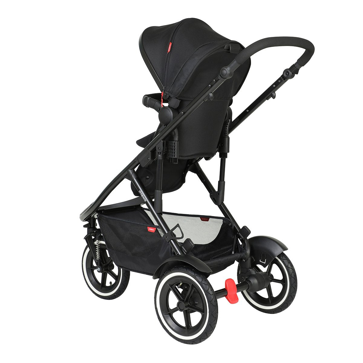 Black stroller with three wheels from Phil&Teds Sport Versa for comfy baby strollers