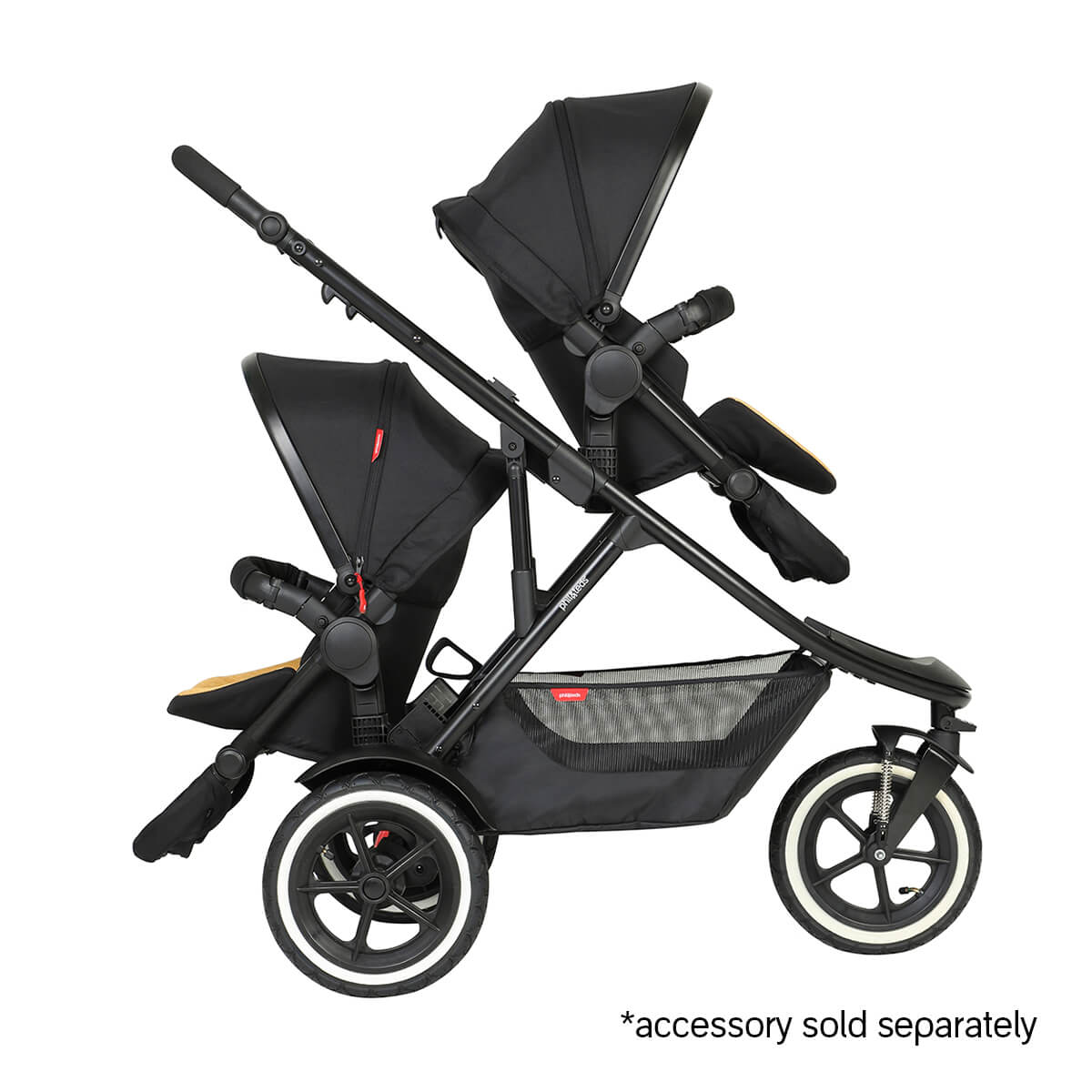 Black double stroller from Phil&Teds Sport Verso for versatile baby strollers and mom life