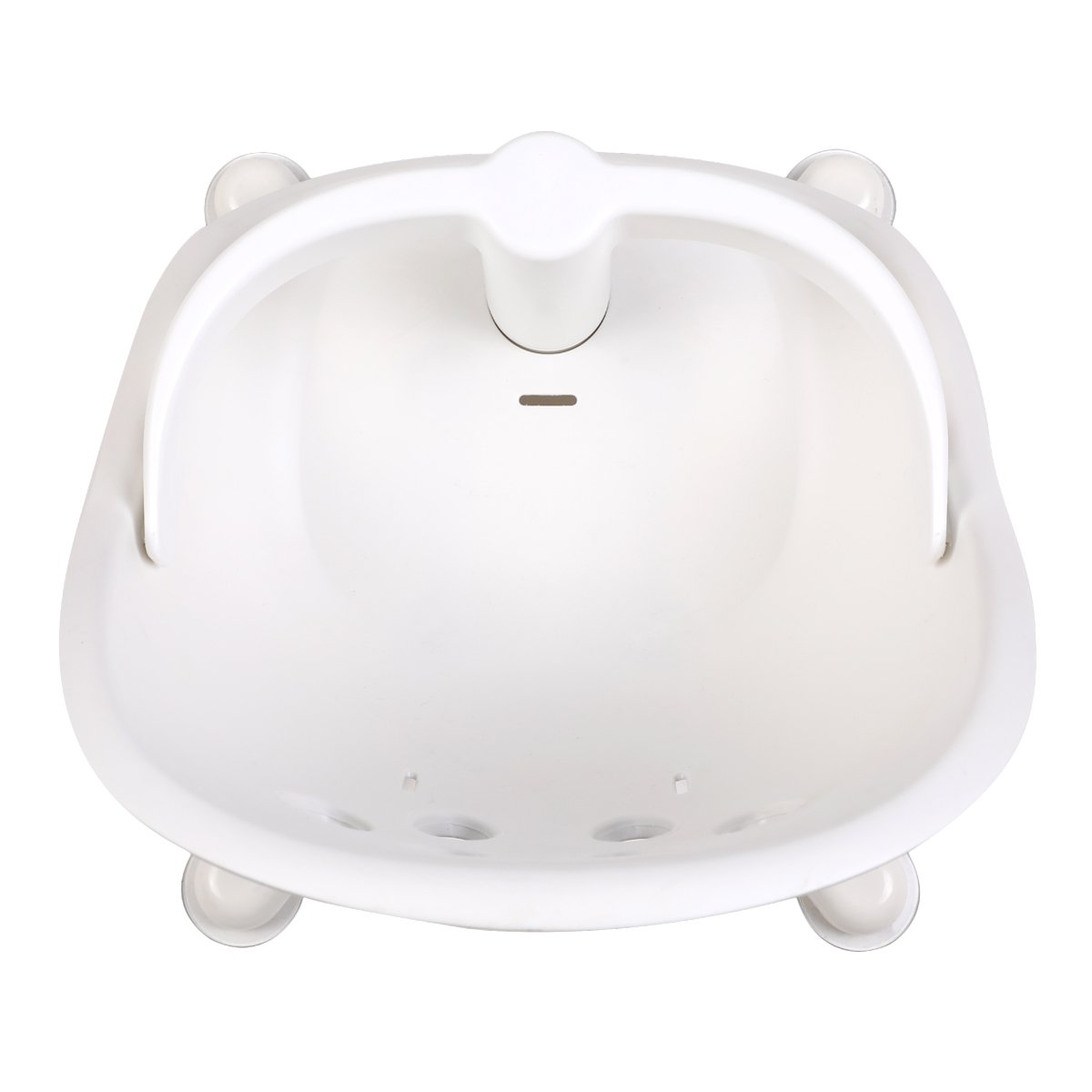 White bear-shaped humidifier on Phil&Teds Poppy Bath Seat, perfect with Toshi Baby Romper