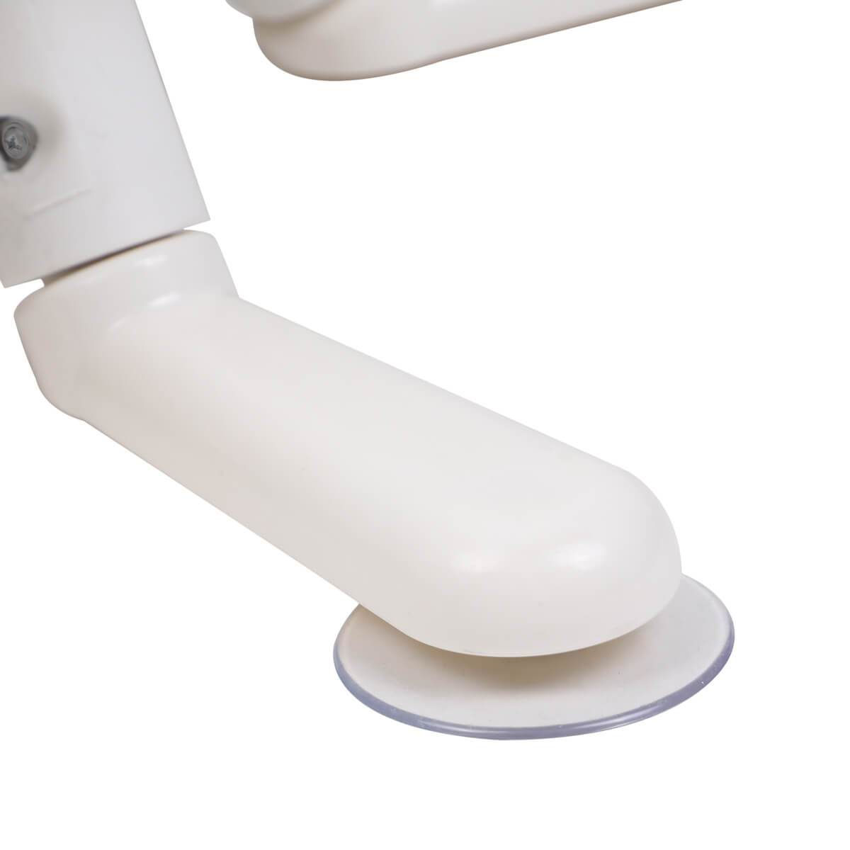 White cylindrical furniture leg with clear foot for Phil&Teds Poppy Bath Seat perfect for bare mum postpartum