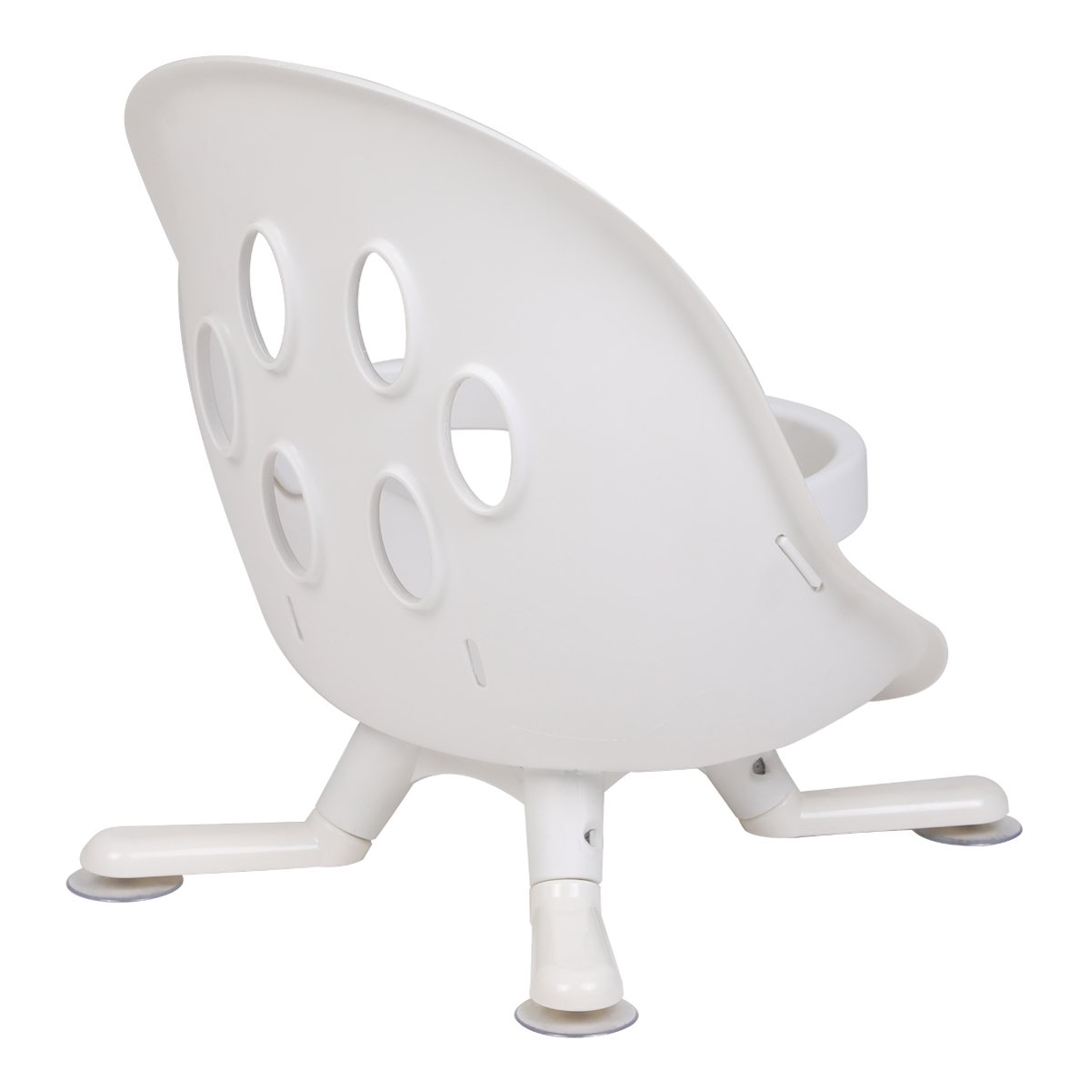 White plastic baby bath seat from Phil&Teds Poppy Bath Seat, perfect for bath time