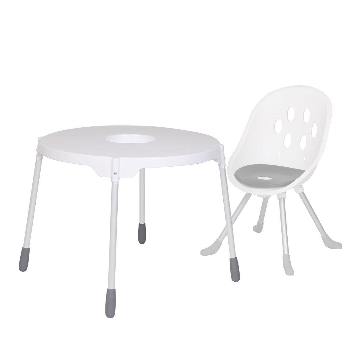 White children’s table and chair set perfect for Poppy Table and Odyssey Wagon Wheels playdates