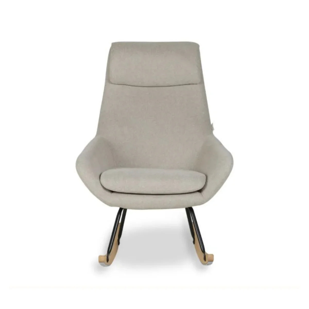 Beige Quax Nordic Rocking Chair perfect for relaxing with Toshi Baby Romper or Odyssey Wagon Wheels baby strollers