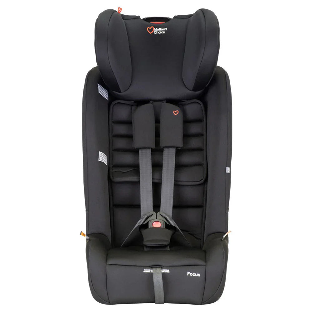 Black child harnessed car seat for focus forward facing safety and baby strollers