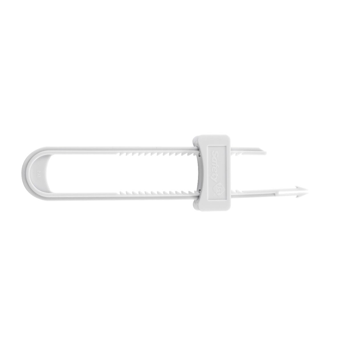 White adjustable child safety lock on Mother Choice Cabinet Slide Lock for baby strollers