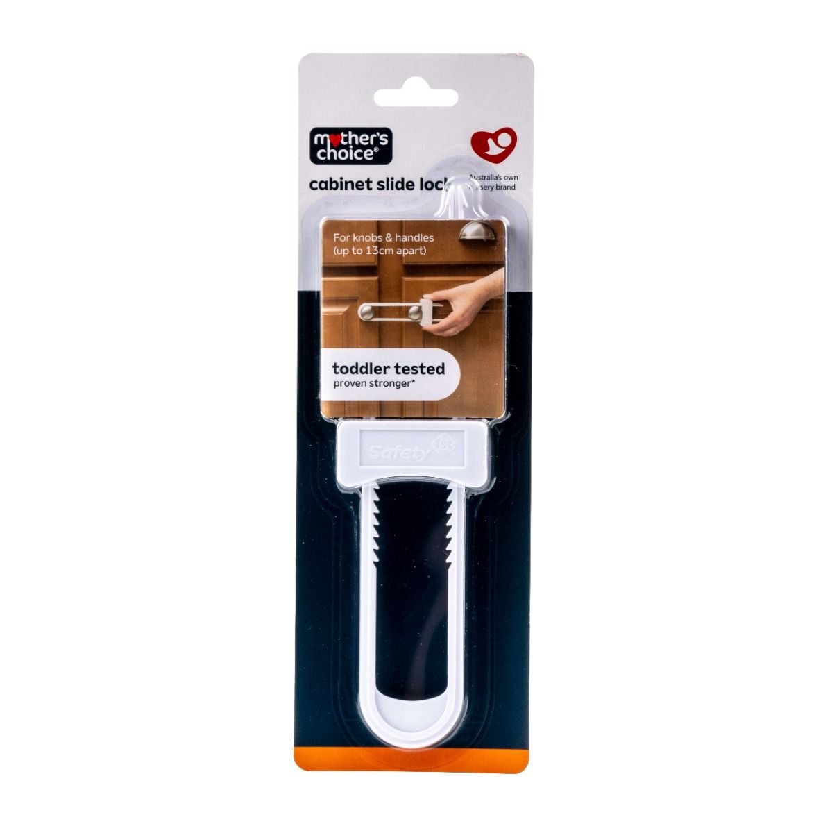 Mother Choice Cabinet Slide Lock for Child Safety with Toshi Baby Romper and Odyssey Wagon Wheels