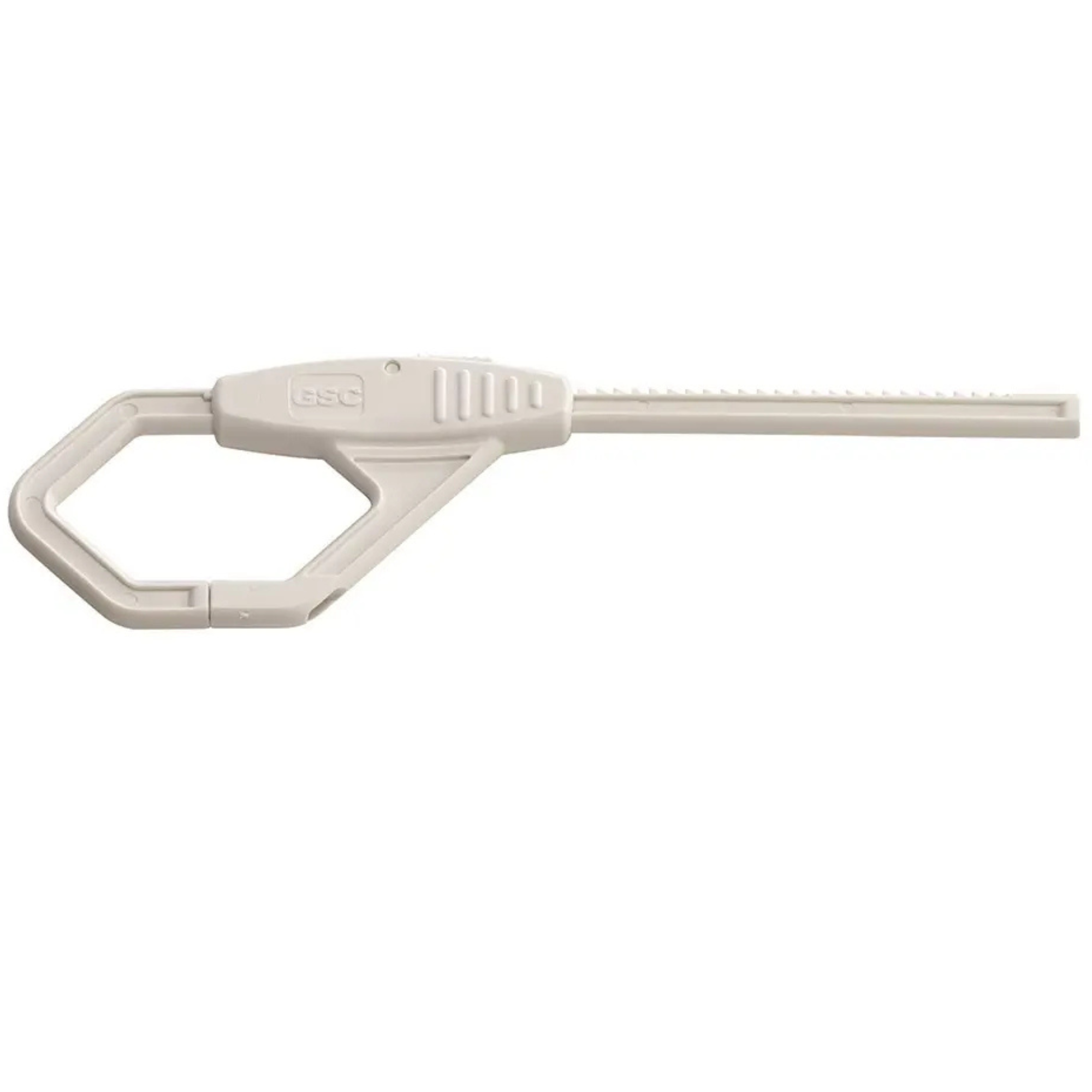 Beige plastic dental floss threader for Babydan Double cabinet slide lock near baby strollers