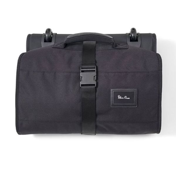 Black rolling garment bag for Silver Cross Optima travel, perfect for Toshi Baby or Bare Mum postpartum trips