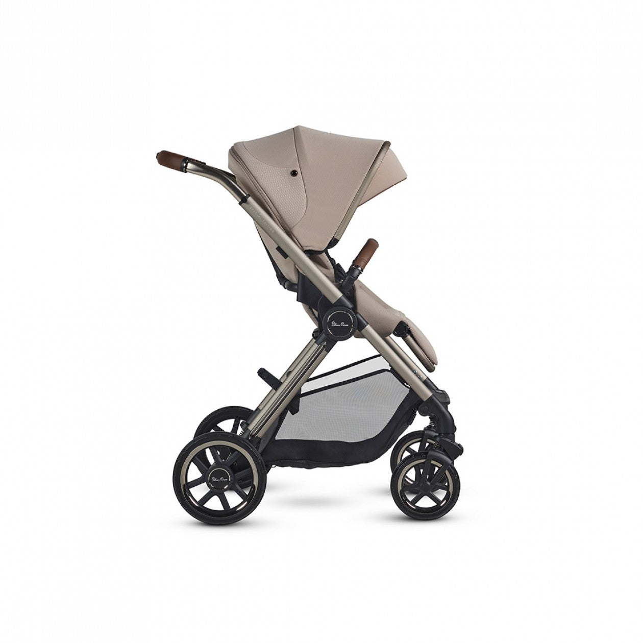 Beige and silver baby stroller Silver Cross Reef Special Edition Frappe with Carrycot