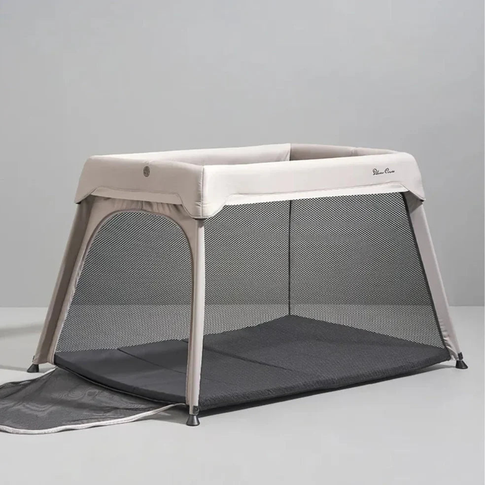 Portable mesh-sided playpen for Toshi Baby in Silver Cross Slumber Travel Cot style
