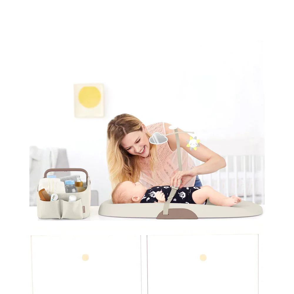 Baby changing station with organizer in Skip Hop Nursery Style Light Up Nappy Caddy for toshi baby and baby strollers